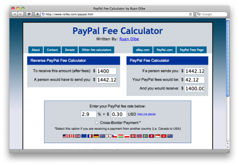 Paypal Fee Calculator