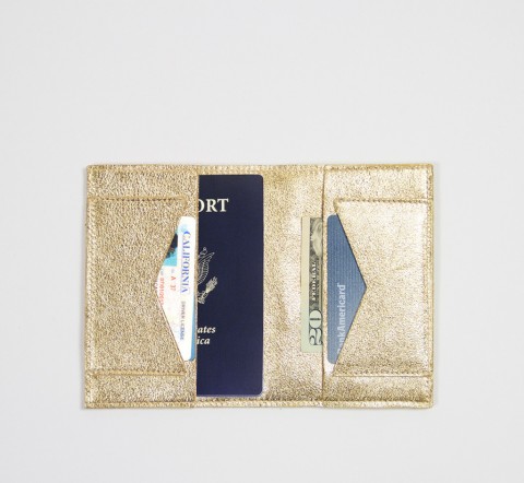 Gold passport wallet