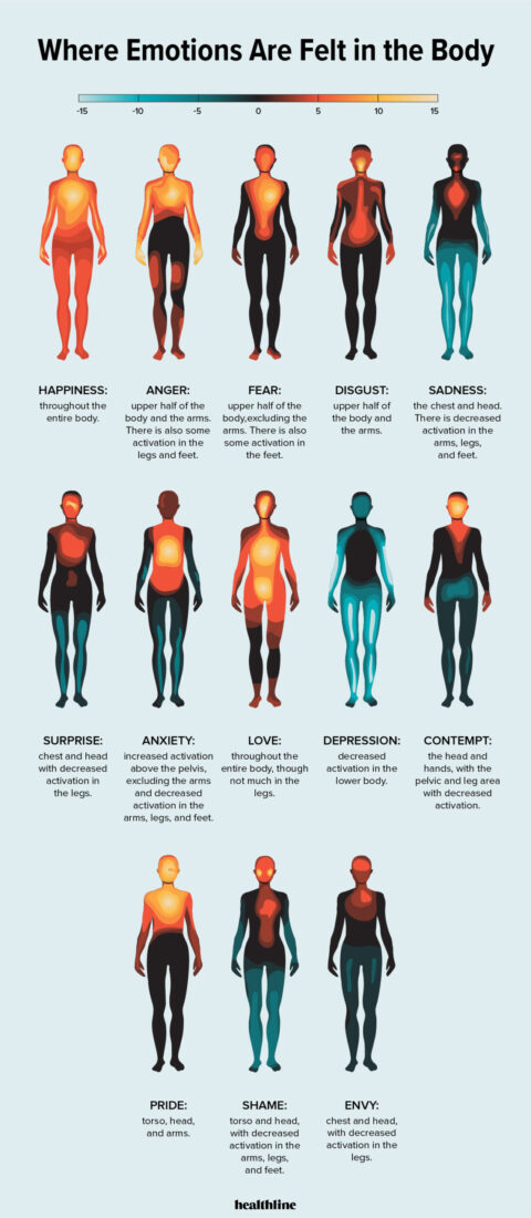 Visualisasikan lokasi emosi dalam tubuh